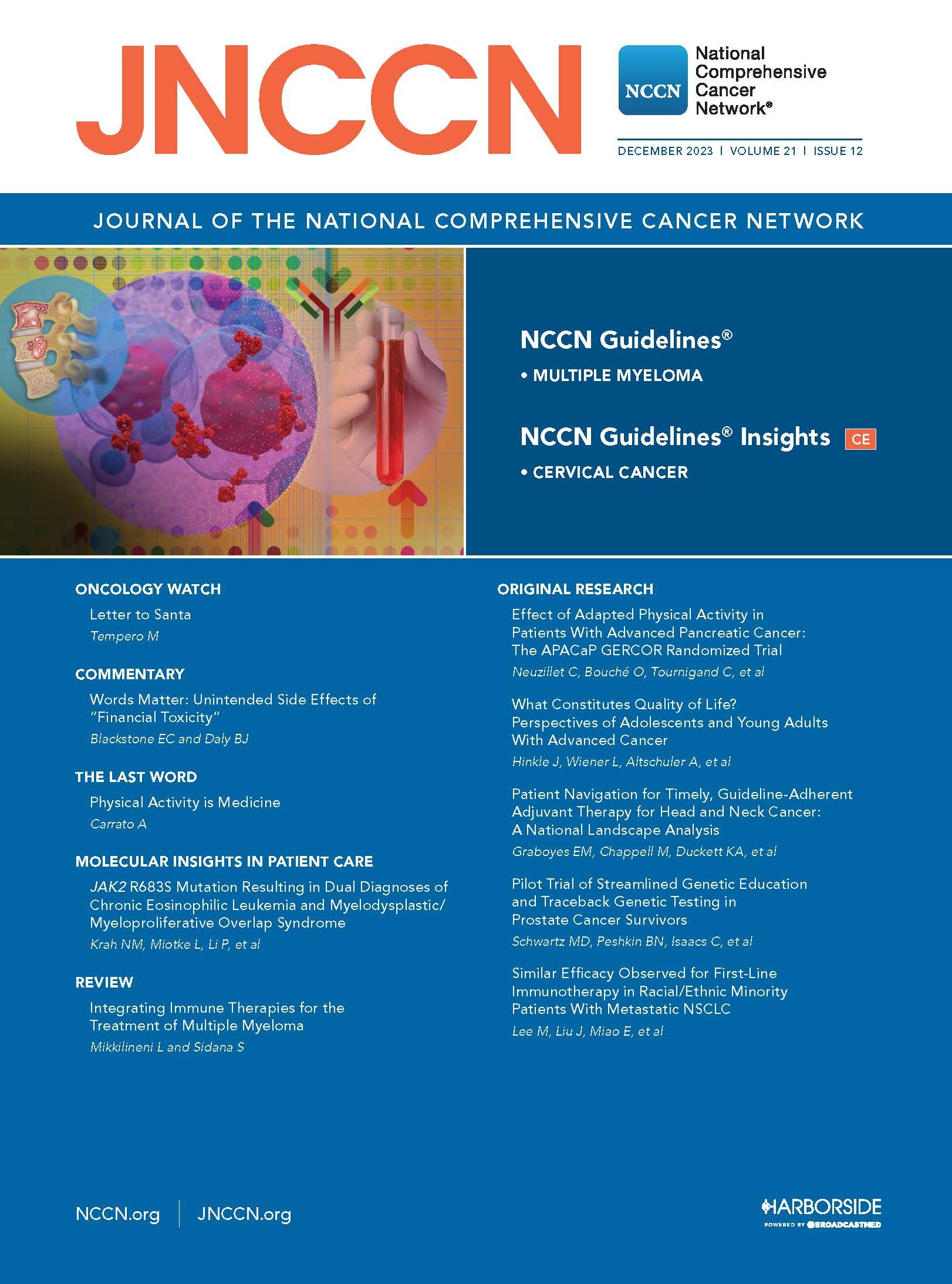 JNCCN Cover, December 2023