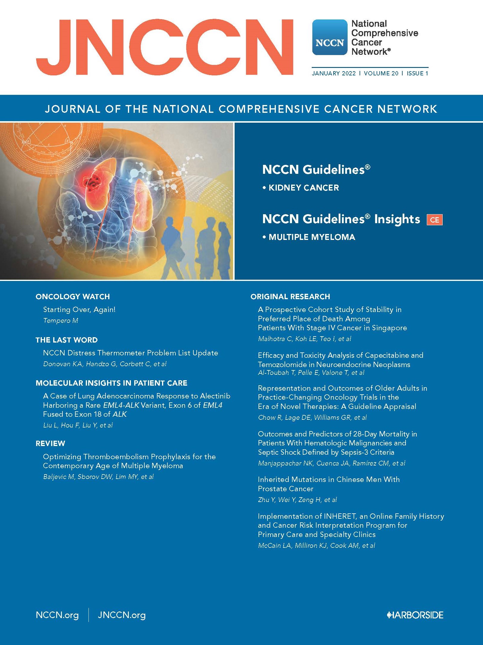 Cover, JNCCN January 2022