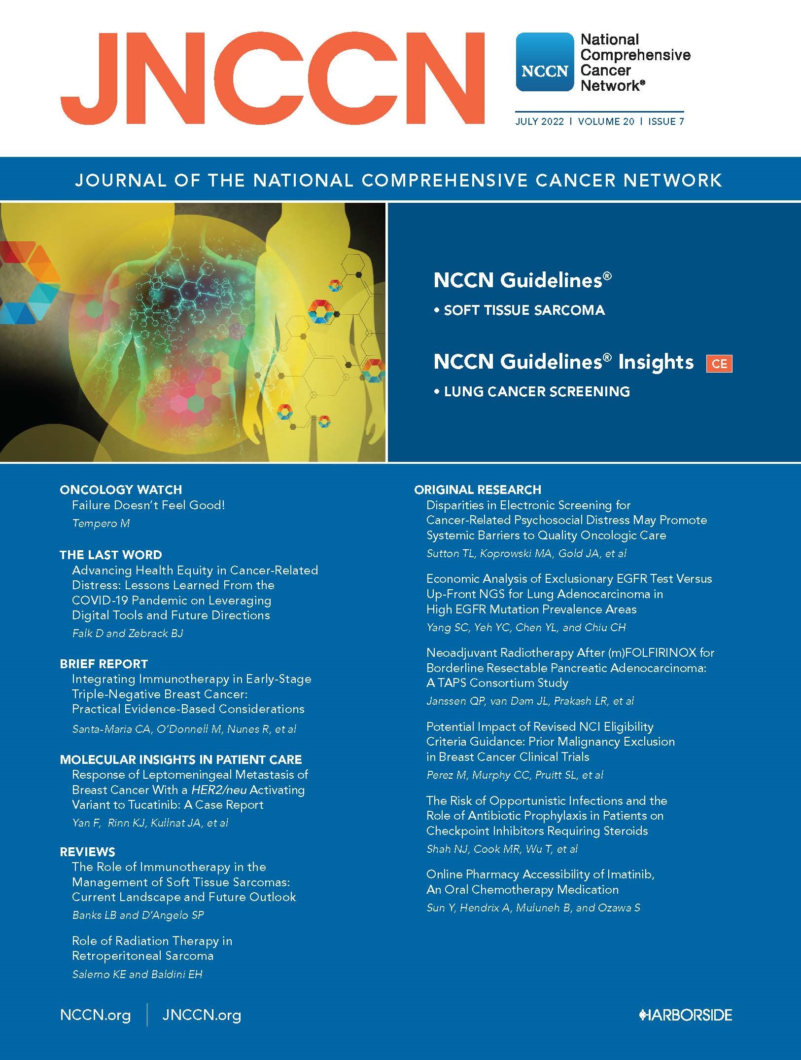 Cover, JNCCN July 2022