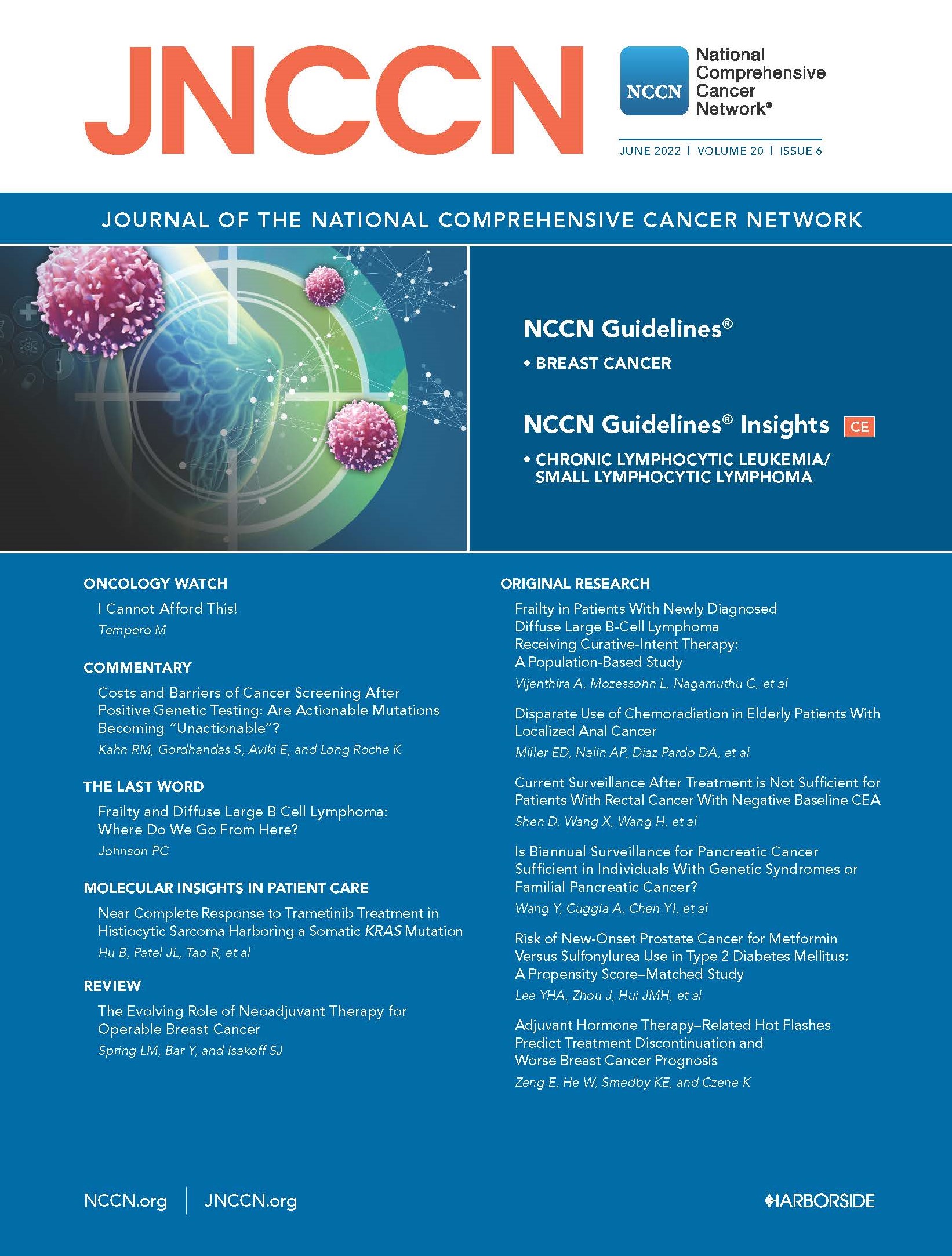 Cover, JNCCN June 2022