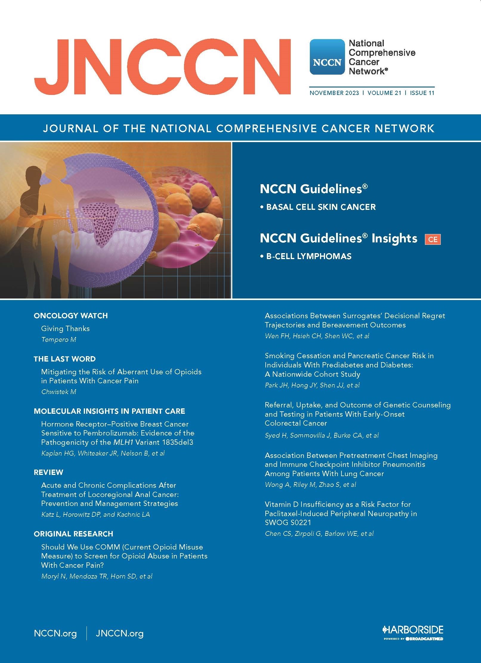 November 2023 Cover, JNCCN