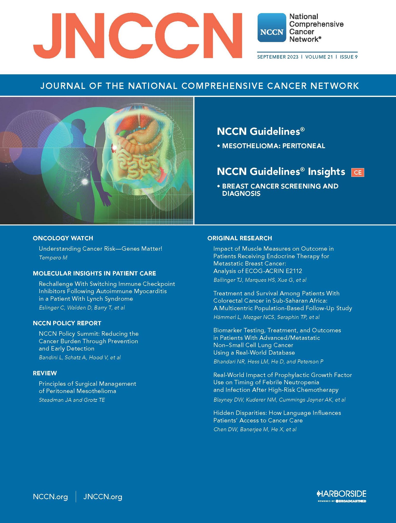 JNCCN Cover, September 2023